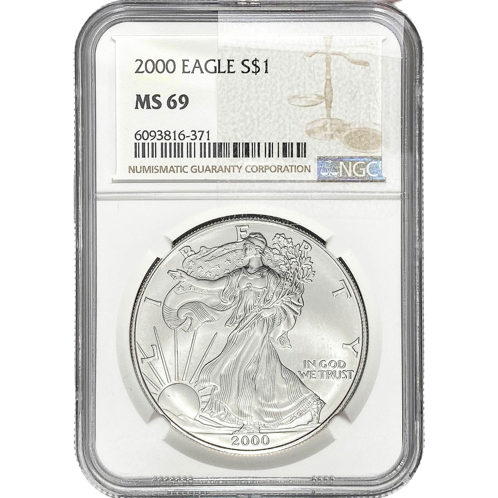 2000 $1 Silver Eagle NGC MS69 (1 of 2)