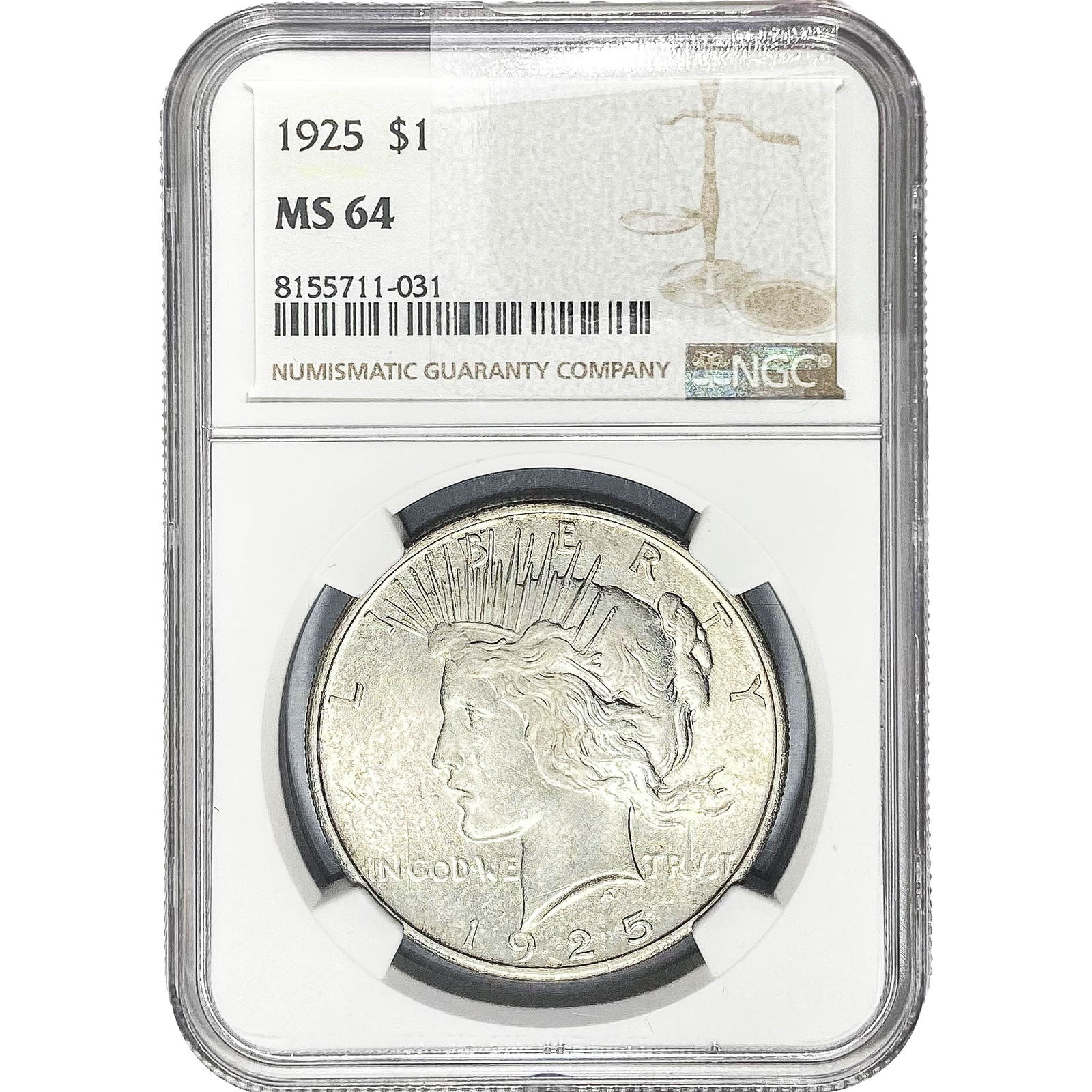 1925 Silver Peace Dollar NGC MS64 (1 of 2)