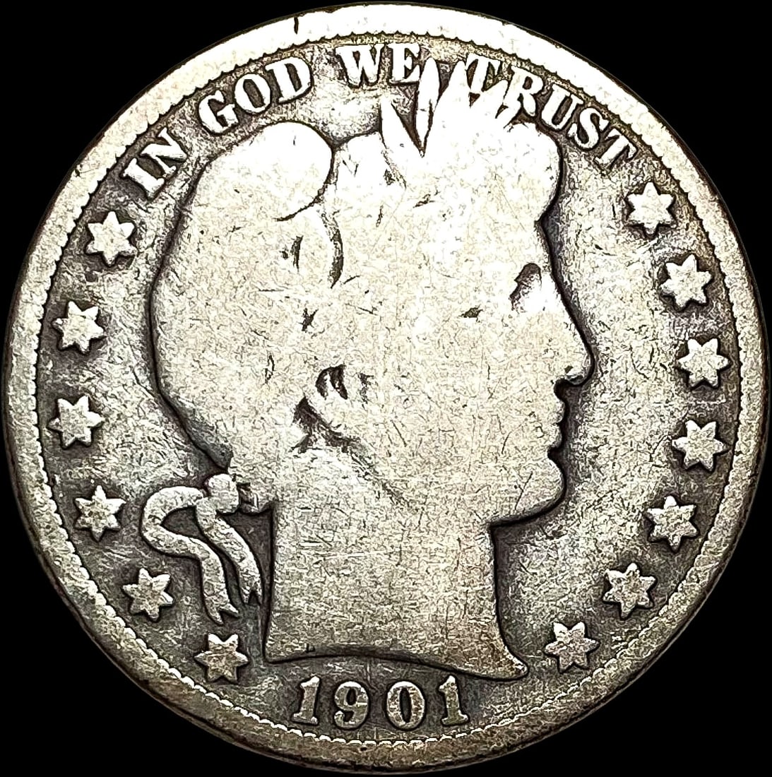 1901-S Silver Half Dollar NICELY CIRCULATED (1 of 2)