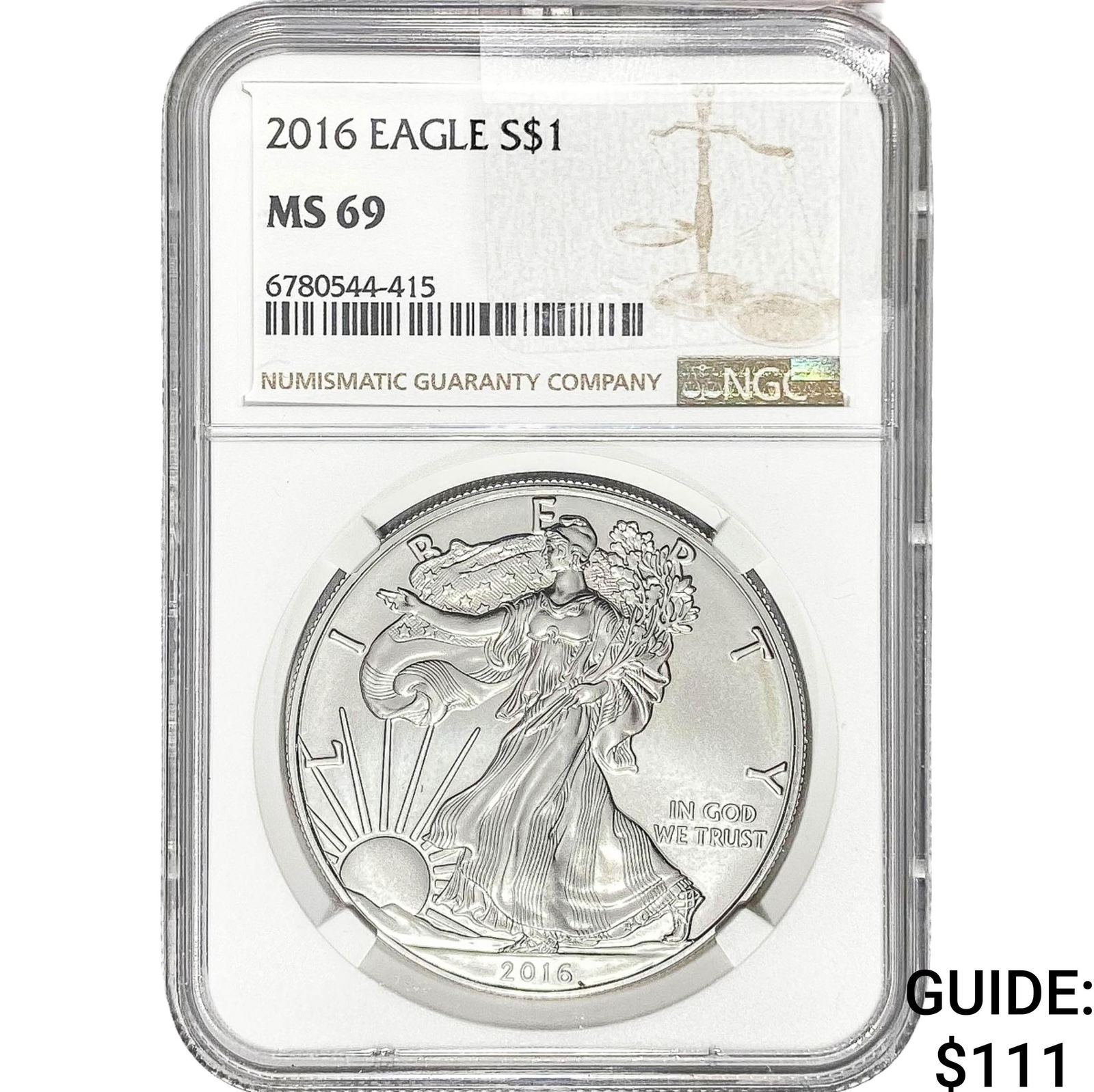 2016 $1 Silver Eagle NGC MS69 (1 of 2)