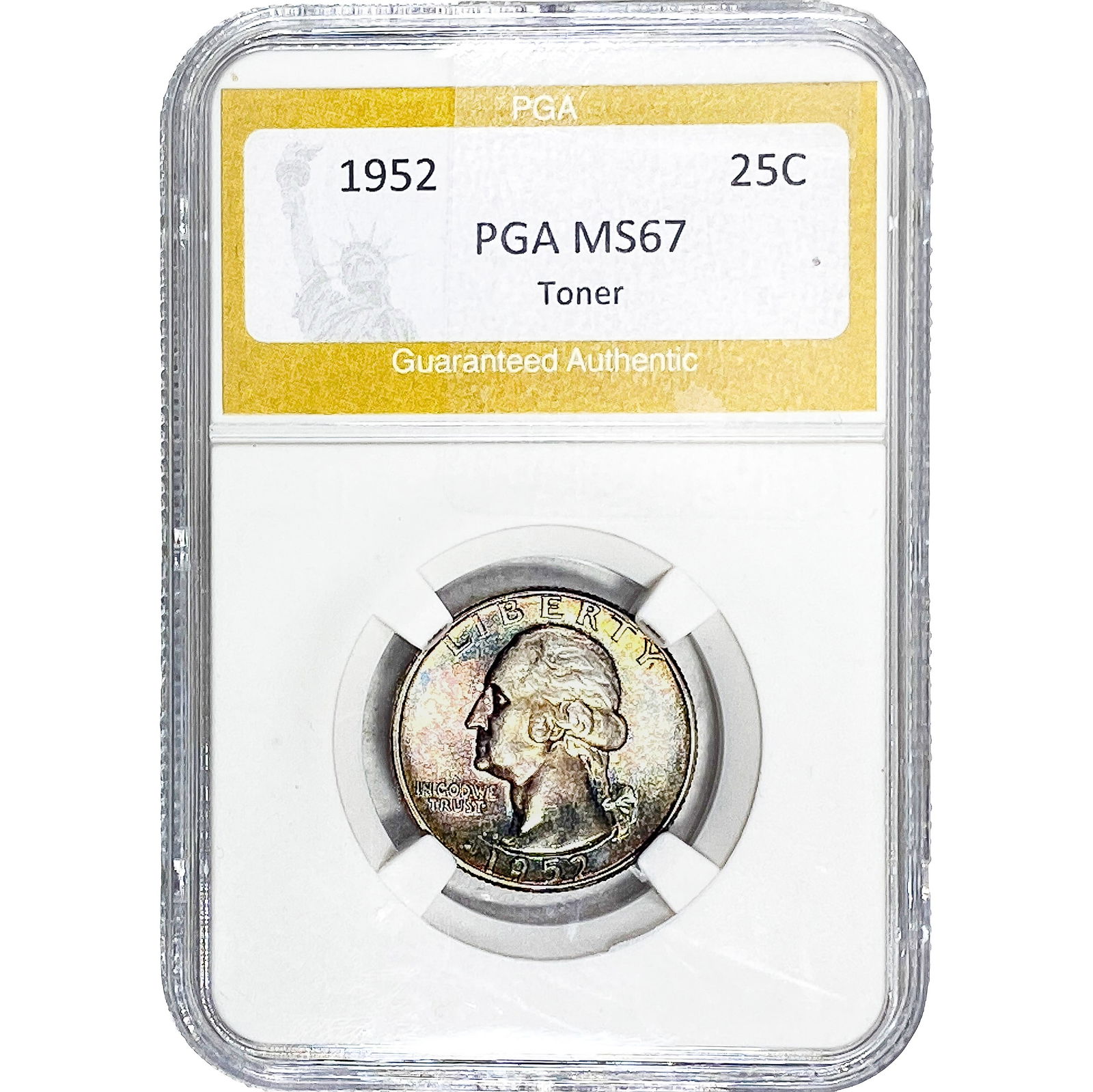 1952 Washington Silver Quarter PGA MS67 Toned (1 of 2)