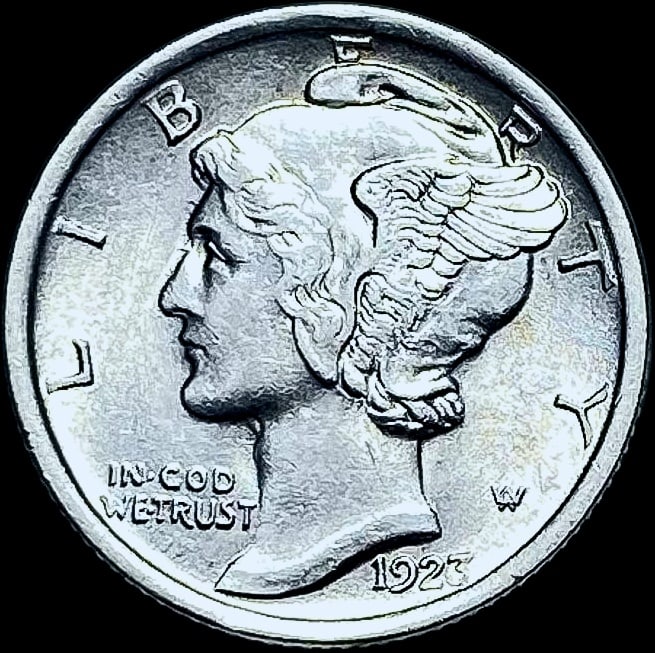 1923 Silver Mercury Dime CHOICE BU (1 of 2)