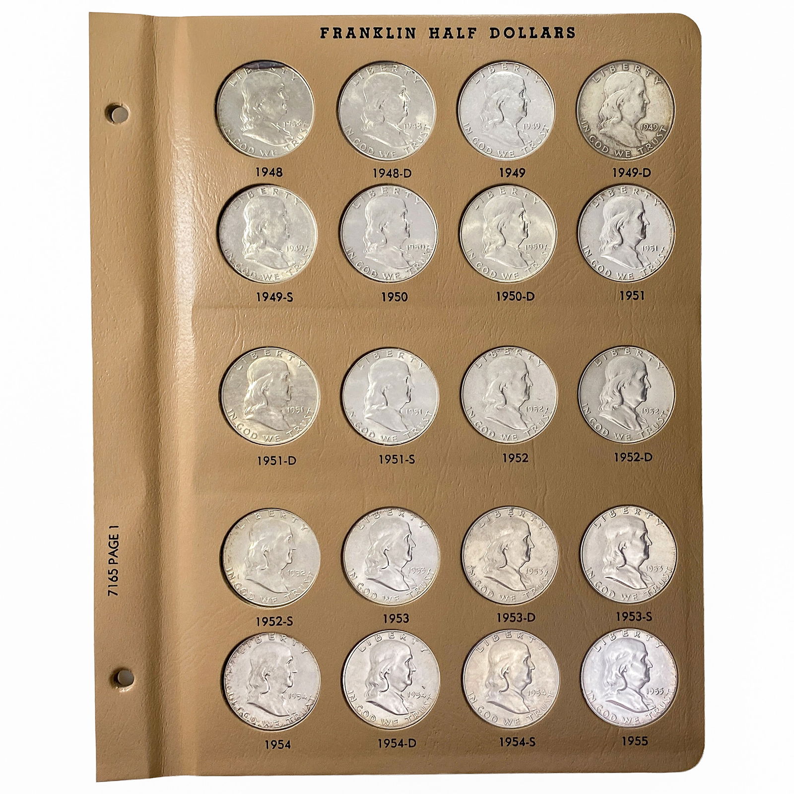 1948-1963 Franklin Half Dollars Album [35] Coins (1 of 5)