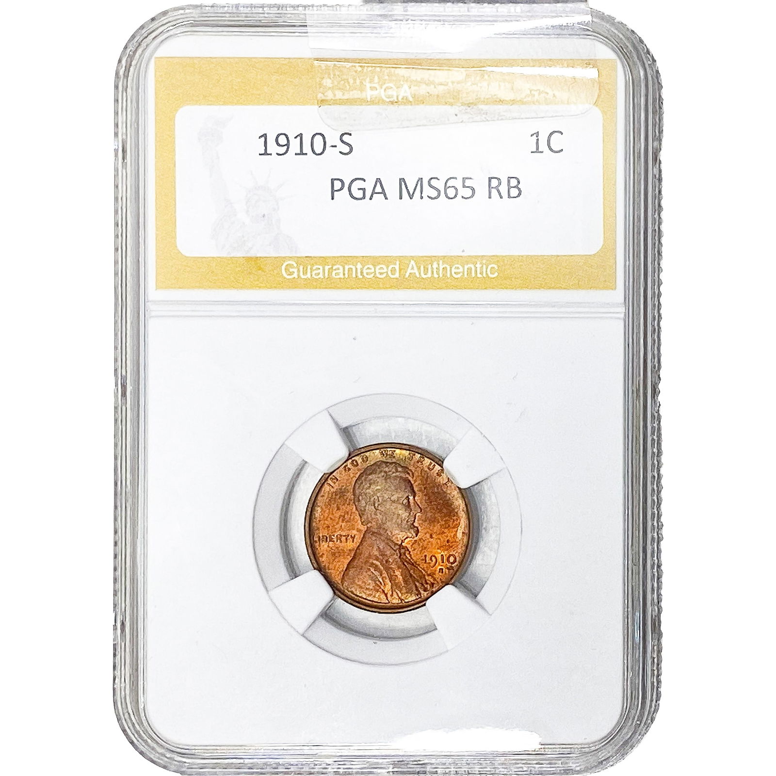 1910-S Wheat Cent PGA MS65 RB (1 of 2)