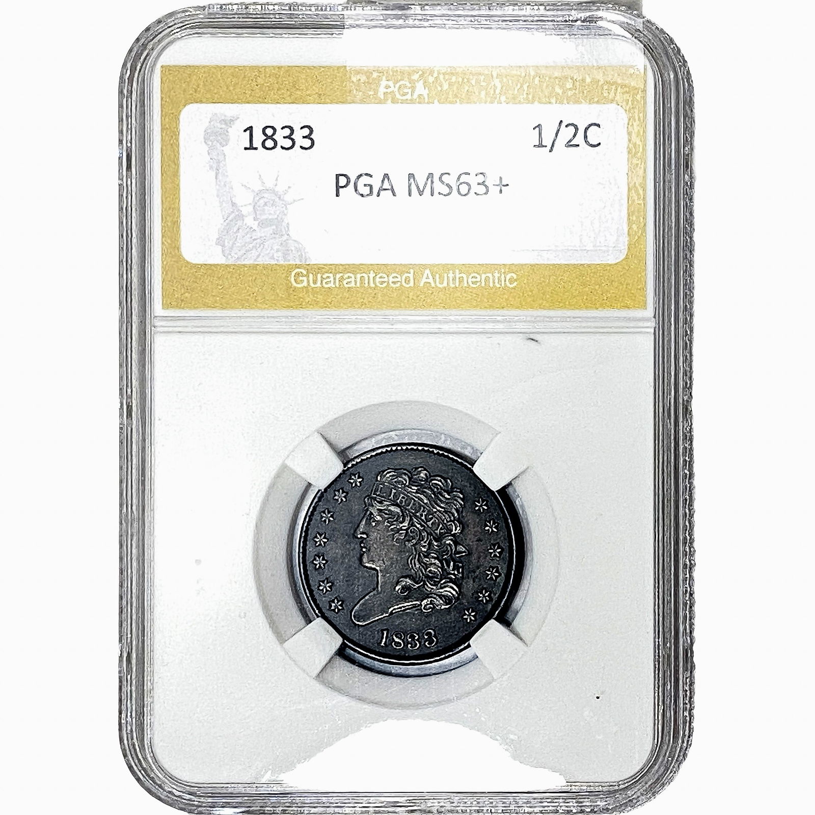 1833 Classic Head Half Cent PGA MS63+ (1 of 2)