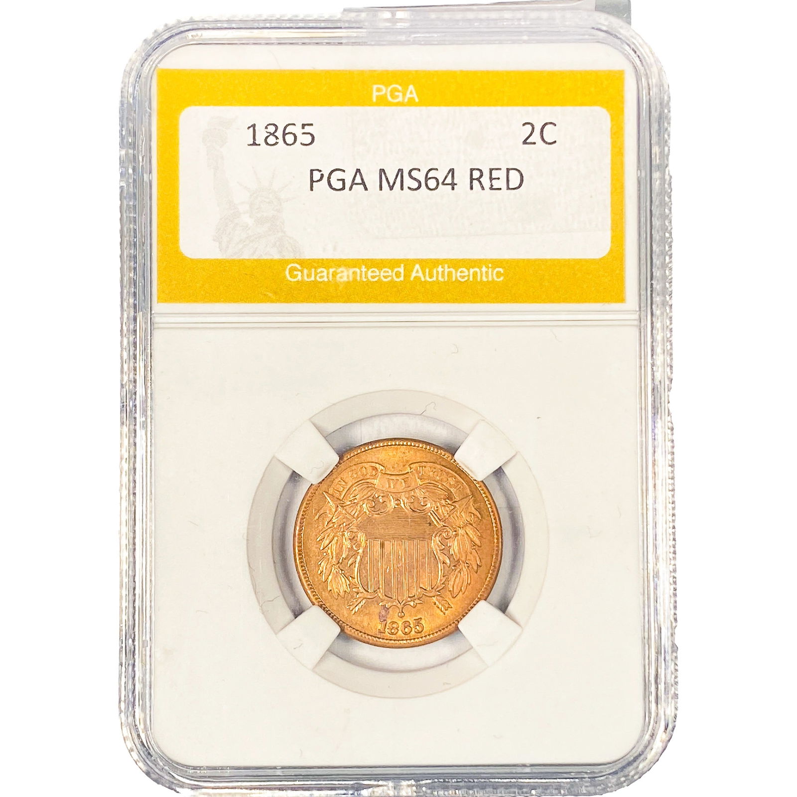 1865 Two Cent Piece PGA MS64 RED (1 of 2)