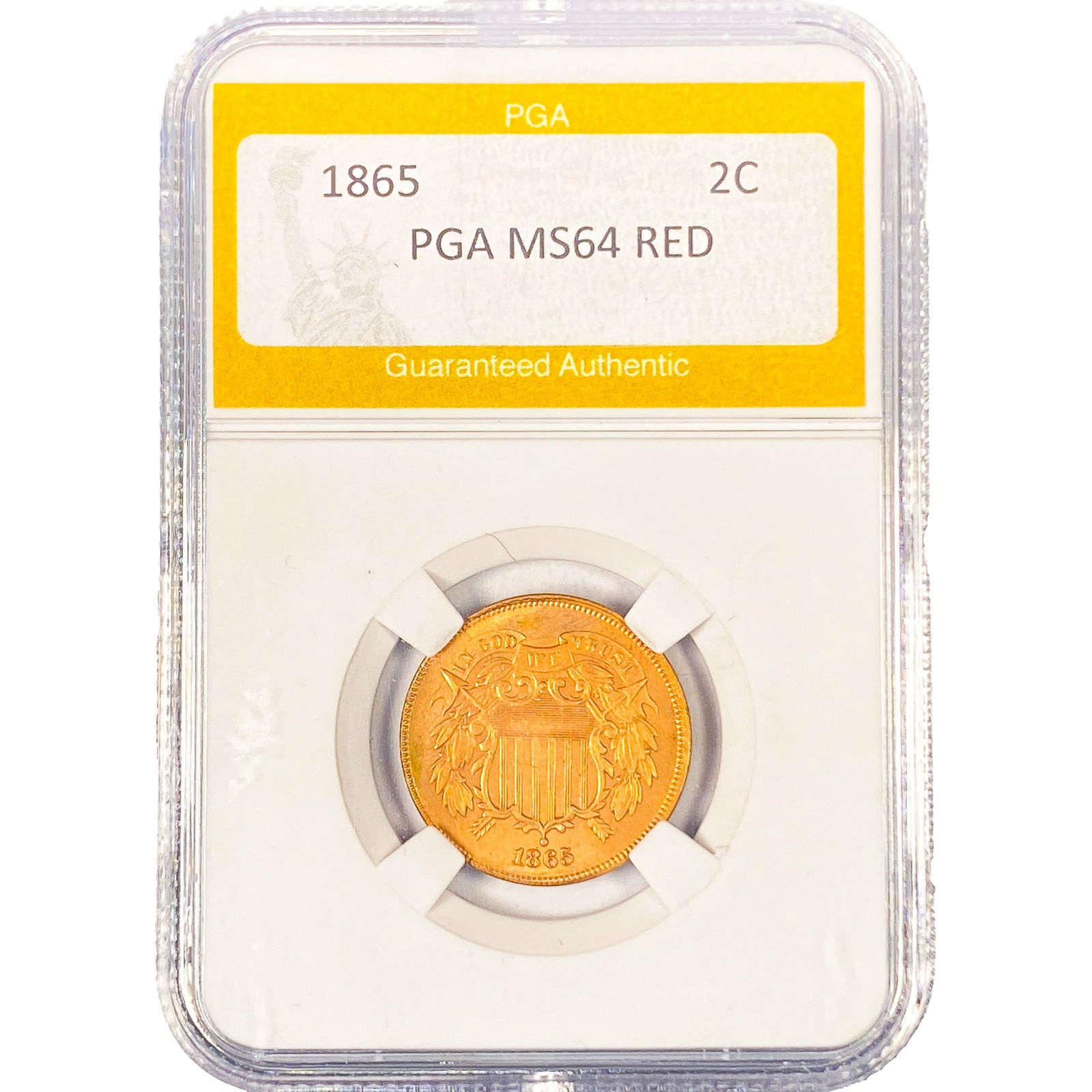 1865 Two Cent Piece PGA MS64 RED (1 of 2)