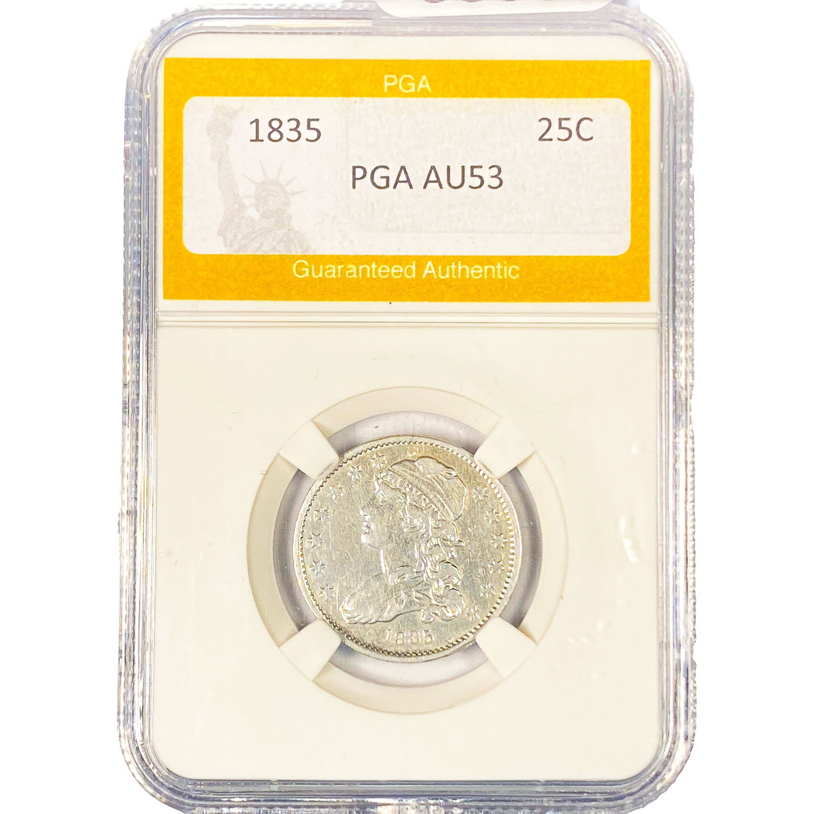 1835 Capped Bust Quarter PGA AU53 (1 of 2)