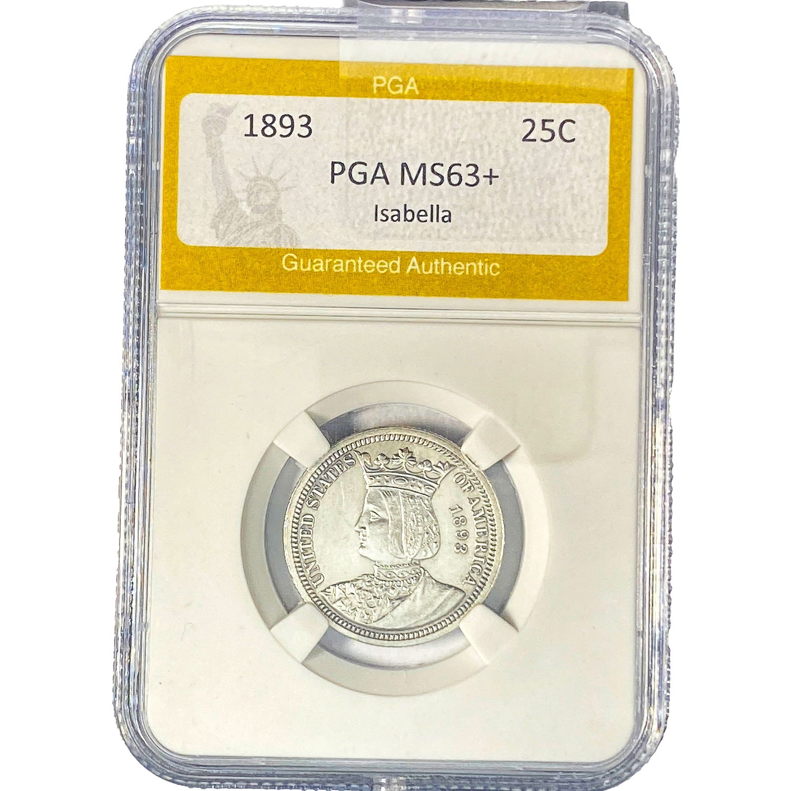 1893 Isabella Silver Quarter PGA MS63+ (1 of 2)