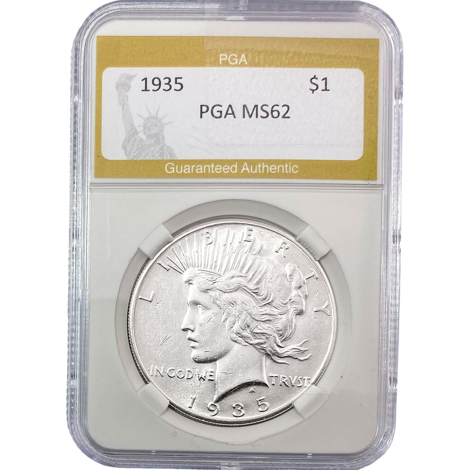 1935 Silver Peace Dollar PGA MS62 (1 of 2)