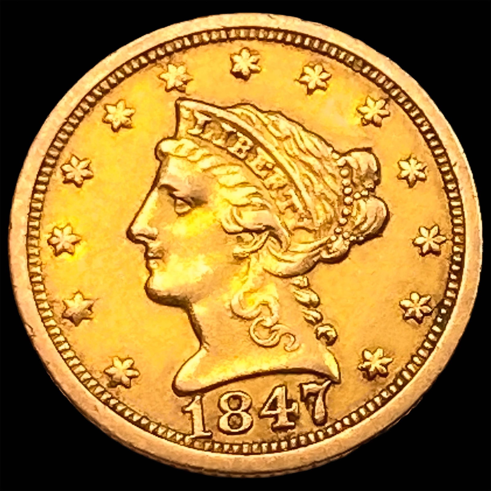 1847-O $2.50 Gold Quarter Eagle UNCIRCULATED (1 of 2)