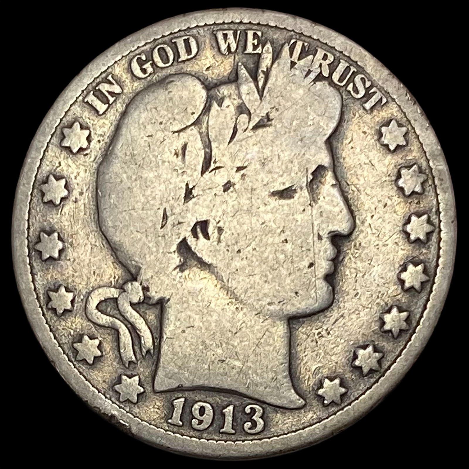 1913 Silver Barber Half Dollar NICELY CIRCULATED (1 of 2)