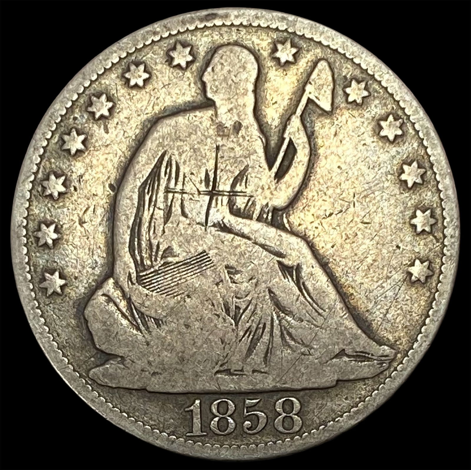 1858-O Seated Liberty Half Dollar LIGHTLY CIRCULATED (1 of 2)