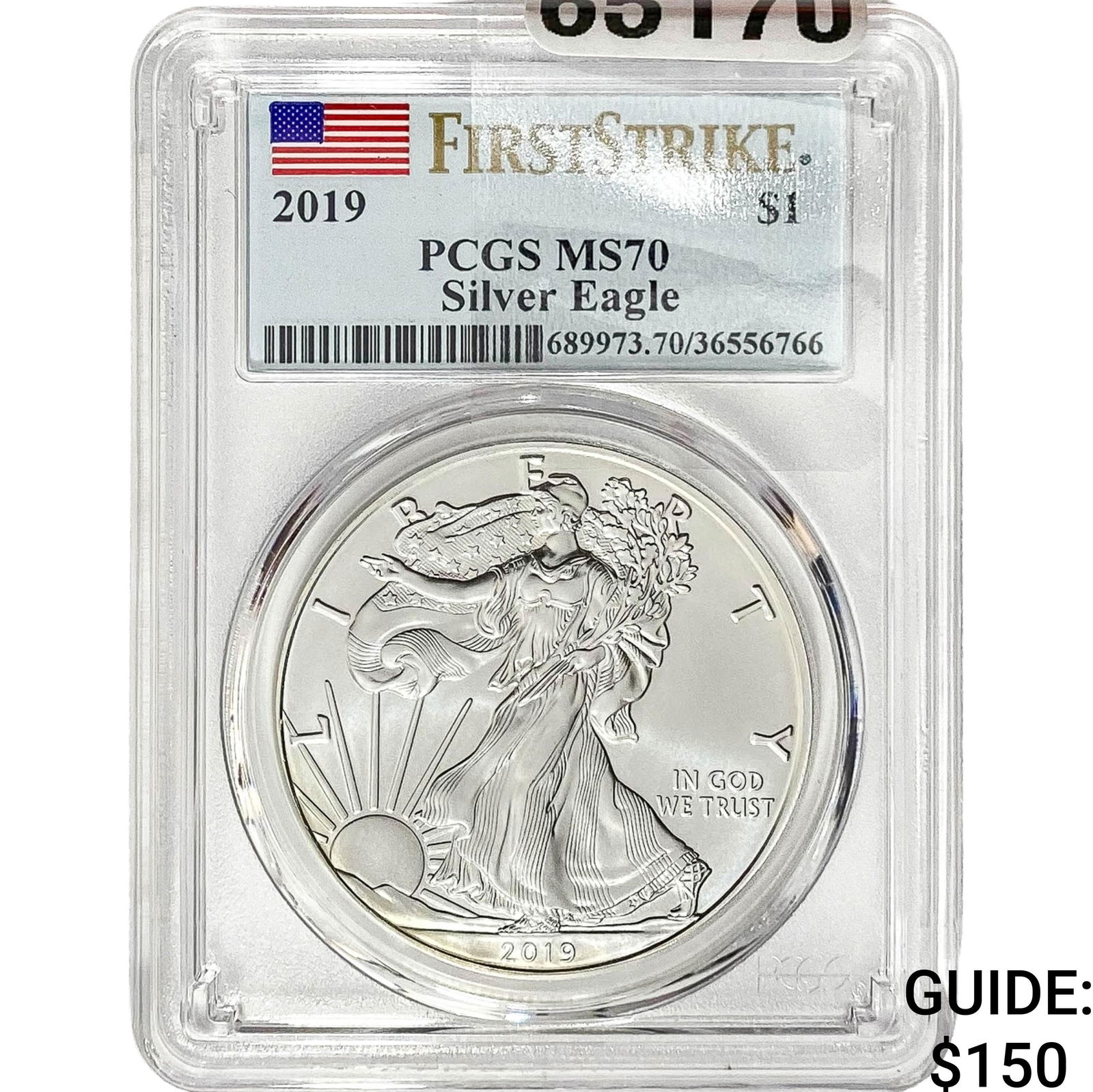 2019 $1 Silver Eagle PCGS MS70 (1 of 2)