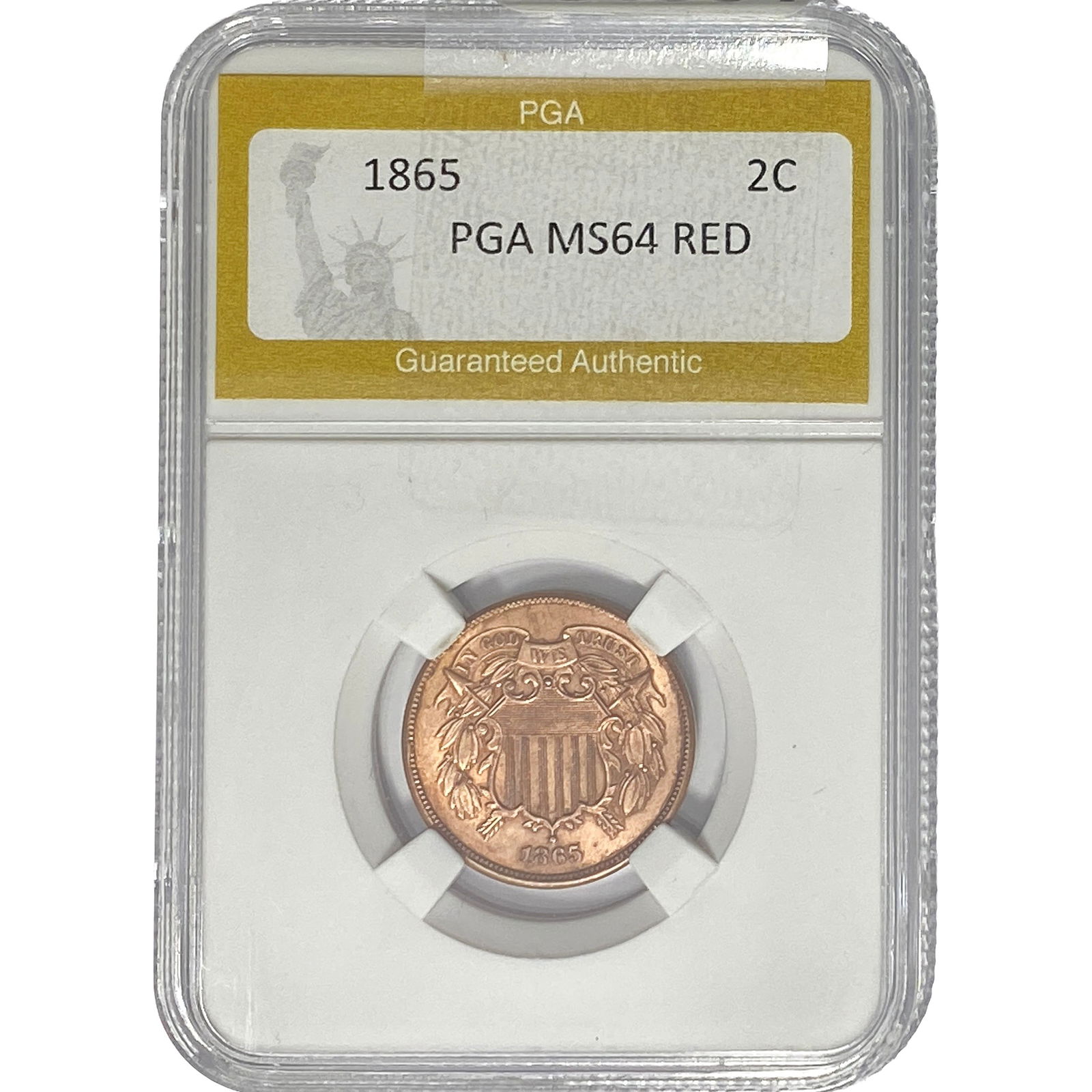 1865 Two Cent Piece PGA MS64 RED (1 of 2)