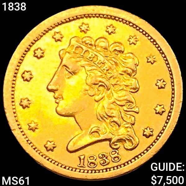 1838 $2.50 Gold Quarter Eagle UNCIRCULATED (1 of 2)