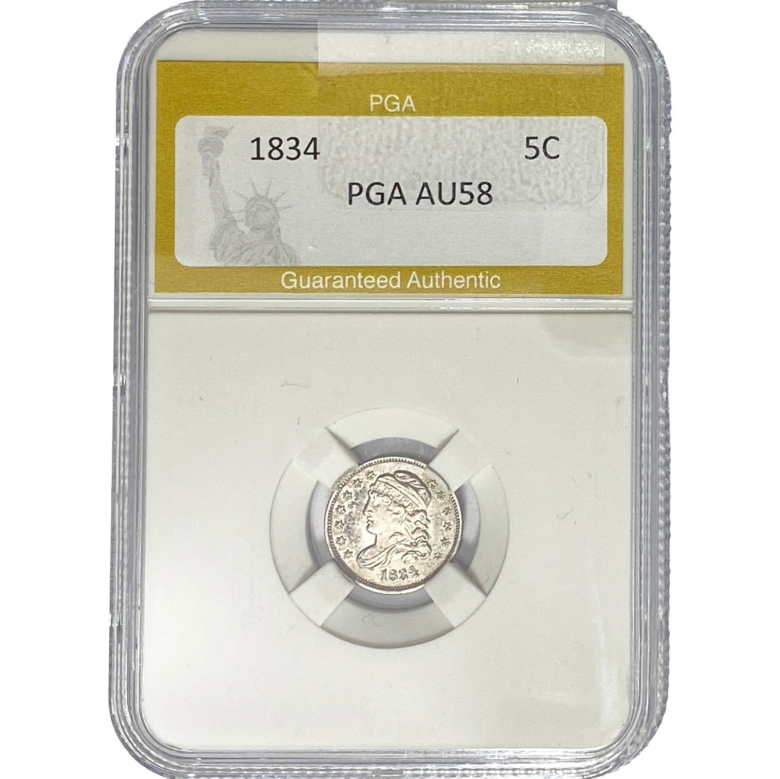 1834 Capped Bust Half Dime PGA AU58 (1 of 2)