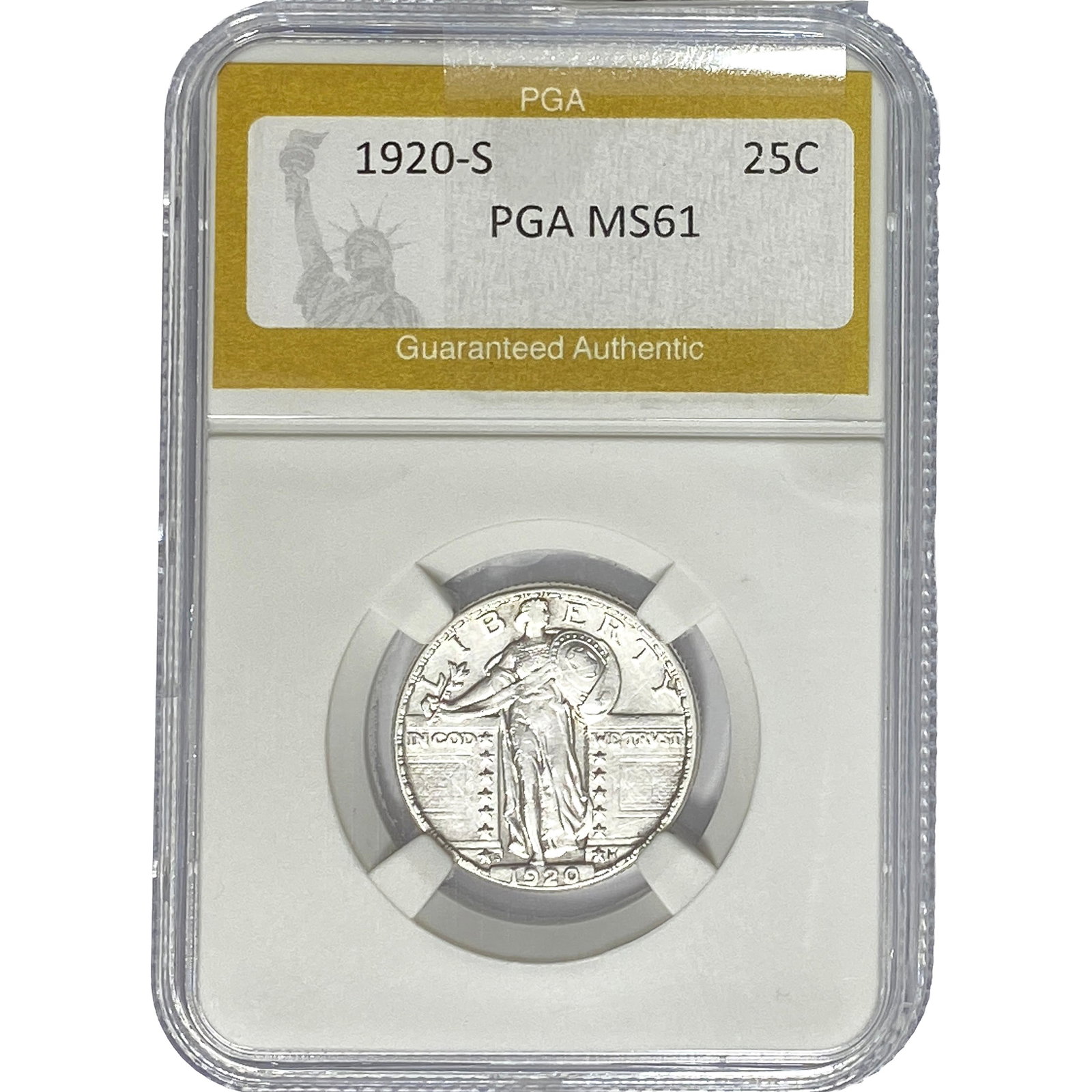 1920-S Standing Liberty Quarter PGA MS61: 1920-S Standing Liberty Quarter PGA MS61