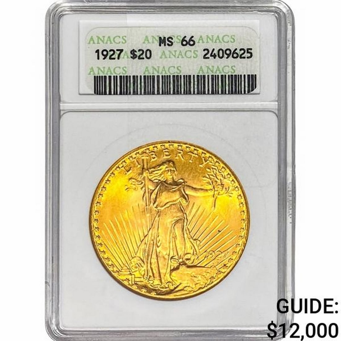 1927 $20 Gold Double Eagle ANACS MS66 (1 of 2)