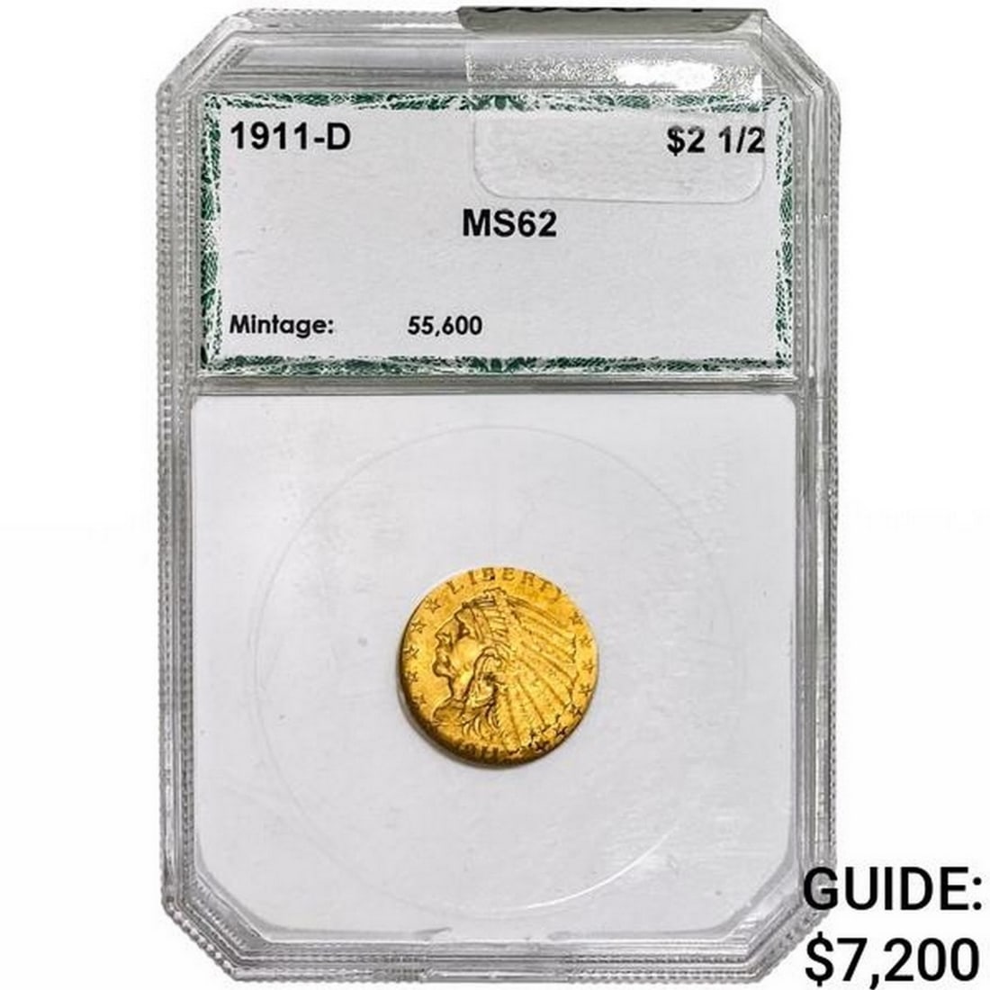 1911-D $2.50 Gold Quarter Eagle PCI MS62 (1 of 2)