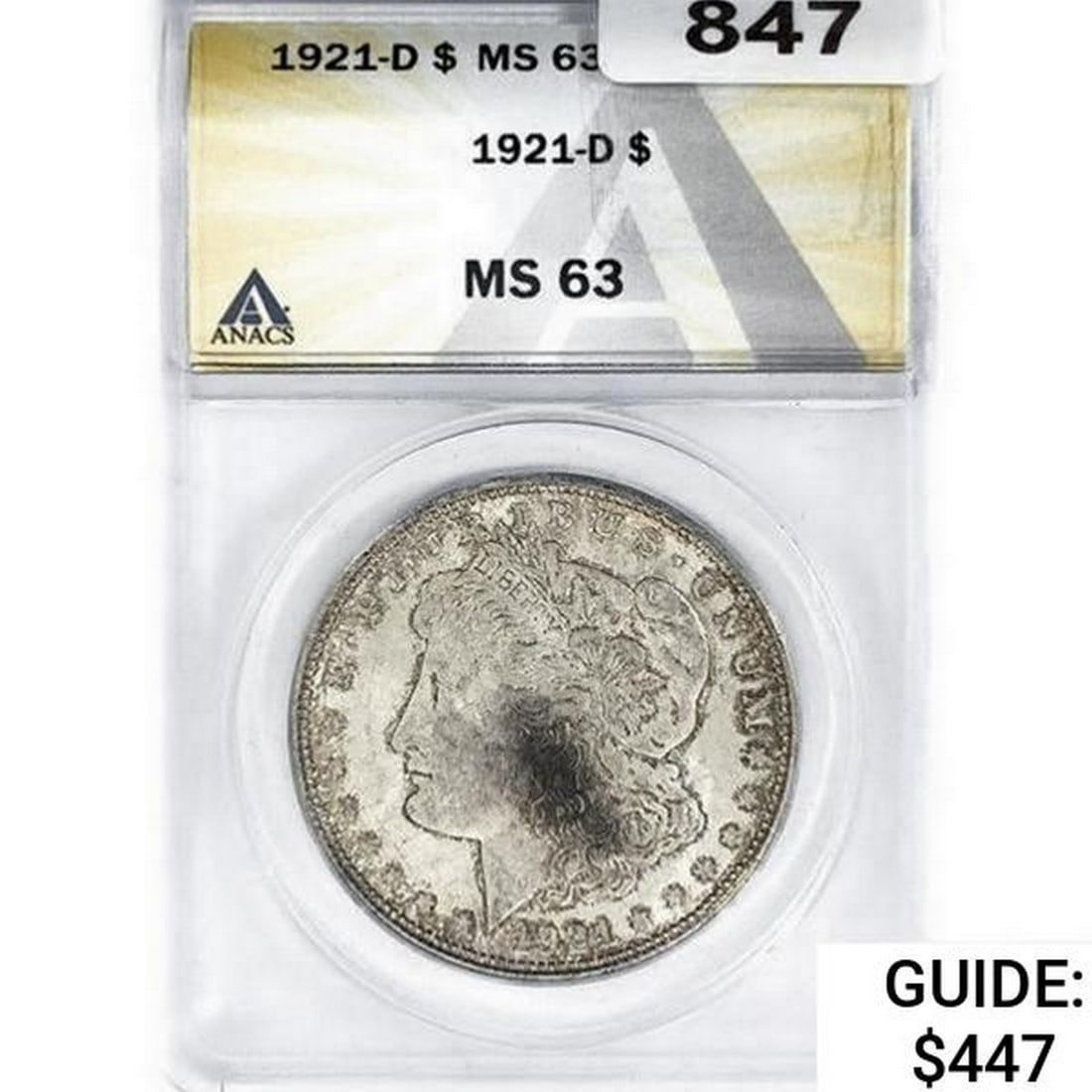 1921-D Morgan Silver Dollar ANACS MS63 (1 of 2)