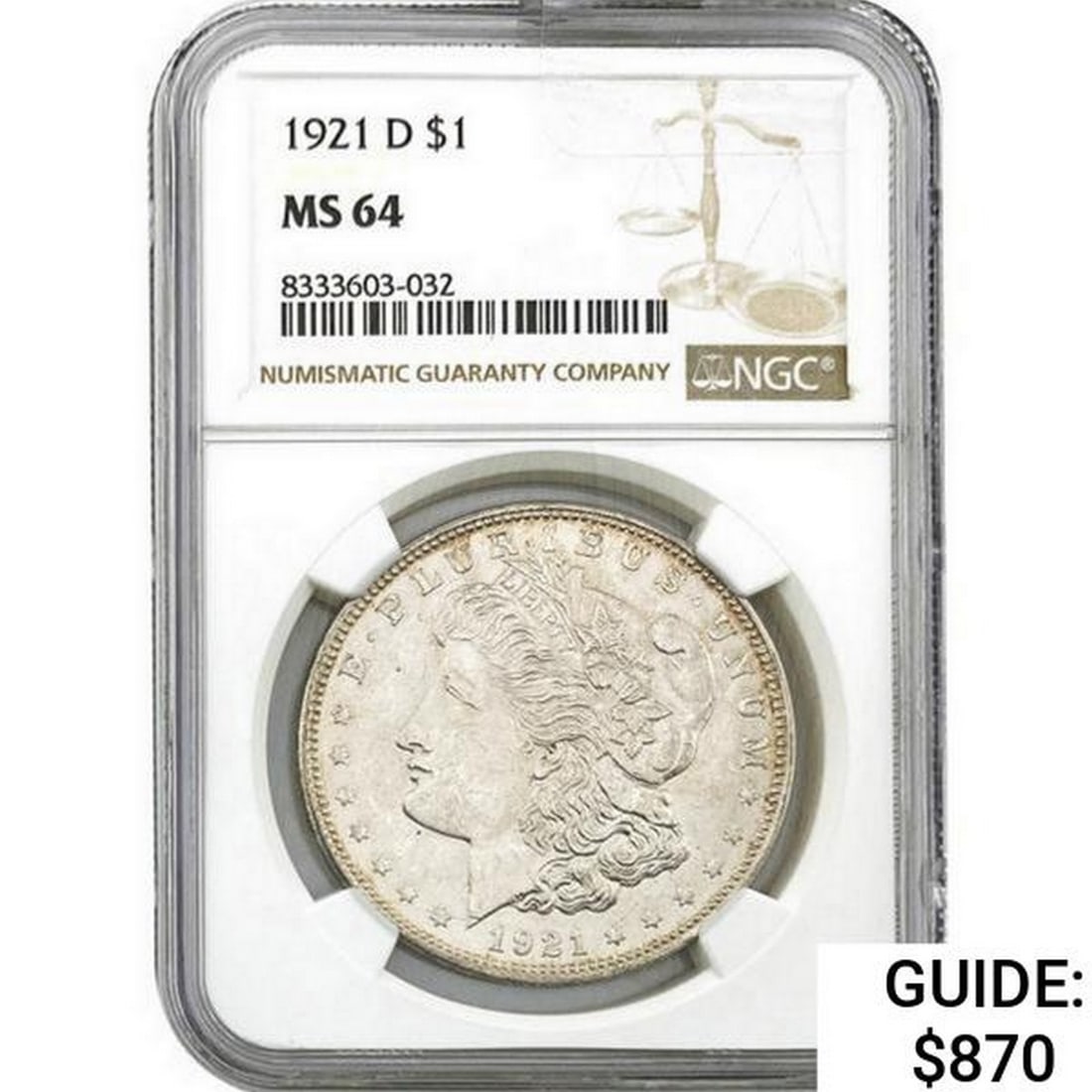 1921-D Morgan Silver Dollar NGC MS64 (1 of 2)