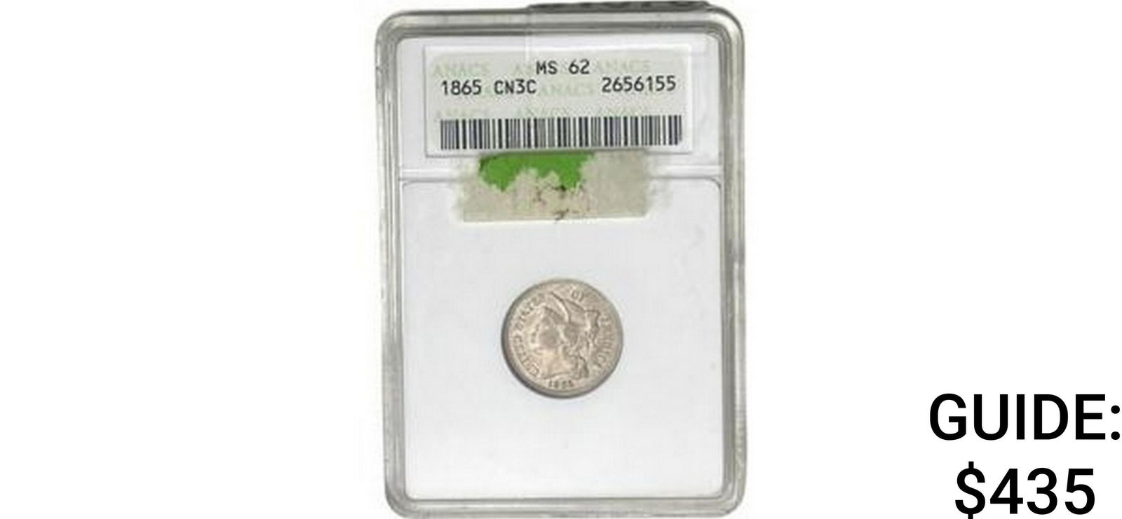 1865 Nickel Three Cent ANACS MS62 (1 of 2)