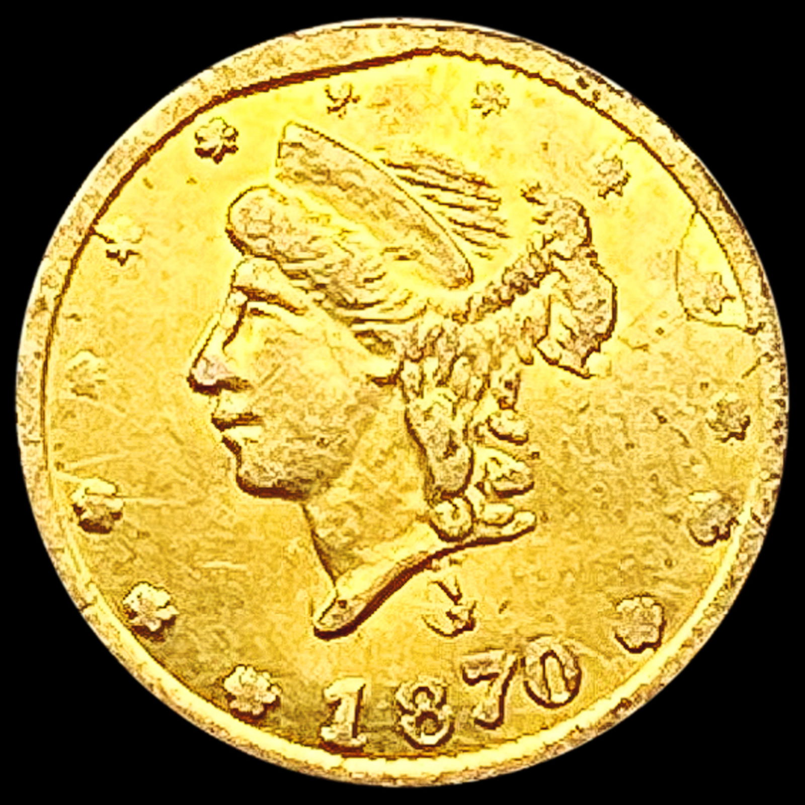 1870 Round California Gold Quarter CLOSELY UNCIRCULATED (1 of 2)