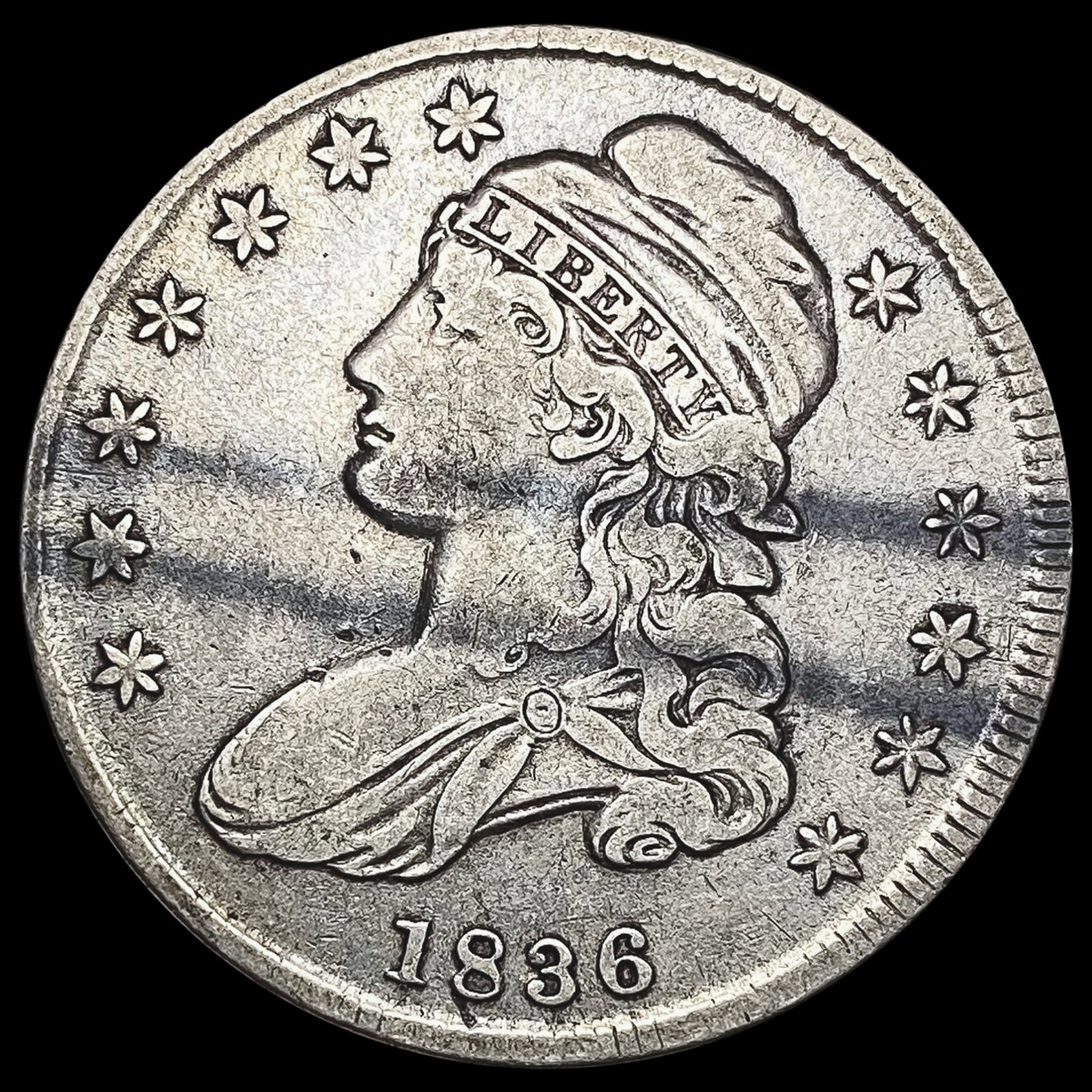 1836 Capped Bust Half Dollar LIGHTLY CIRCULATED: 1836 Capped Bust Half Dollar LIGHTLY CIRCULATED