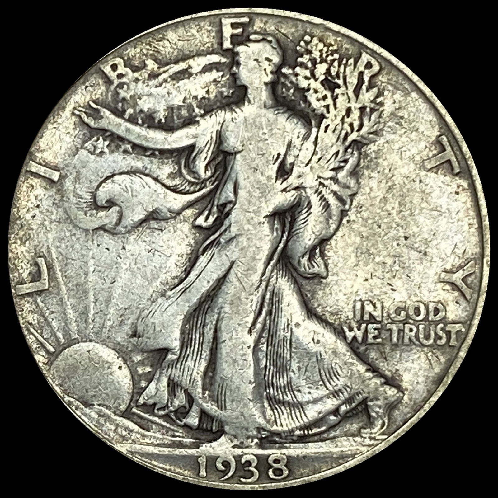 1938-D Walking Liberty Half Dollar LIGHTLY CIRCULATED (1 of 2)
