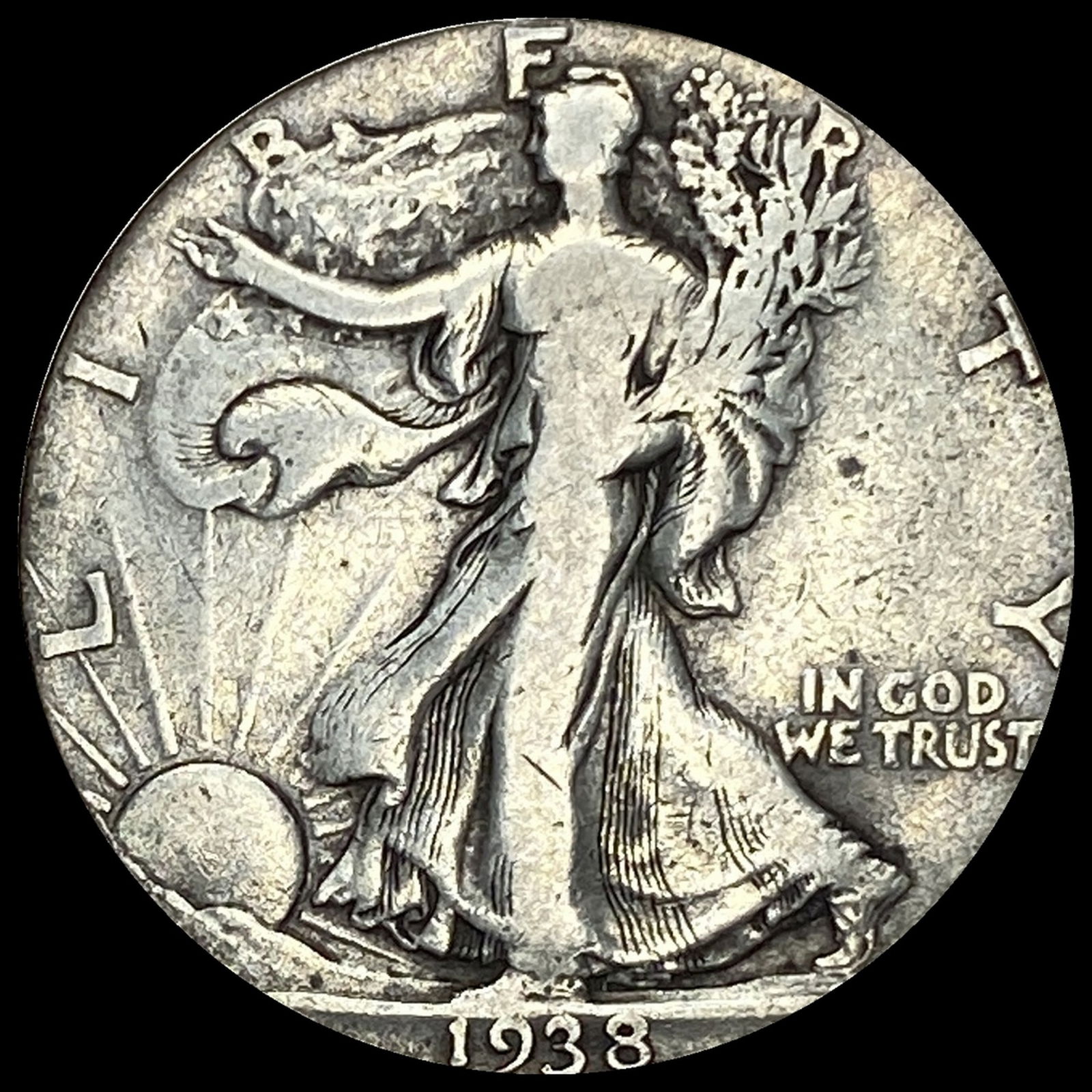 1938-D Walking Liberty Half Dollar LIGHTLY CIRCULATED (1 of 2)