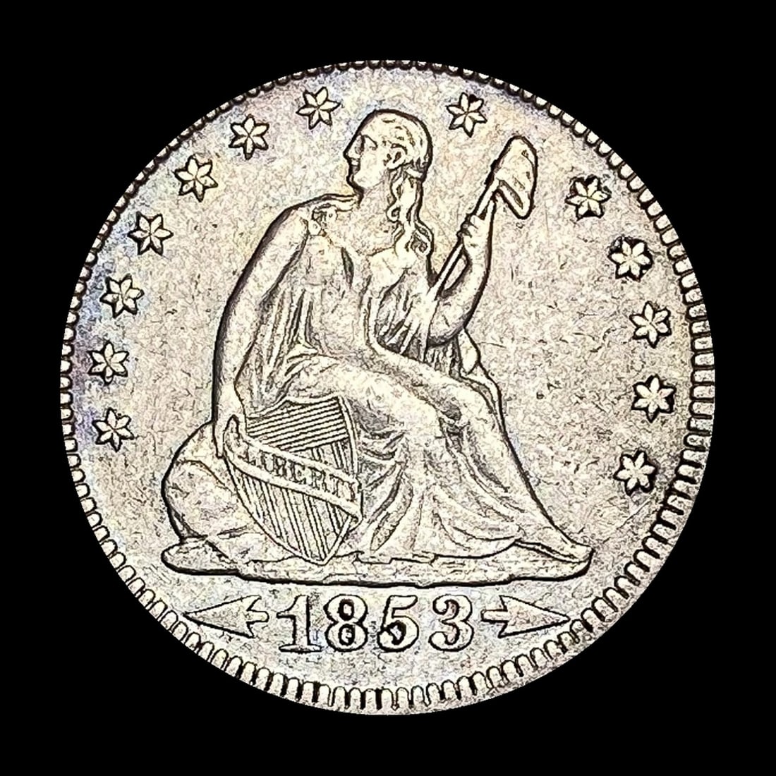 1853 Arrows/Rays Seated Liberty Quarter CLOSELY UNCIRCULATED (1 of 2)