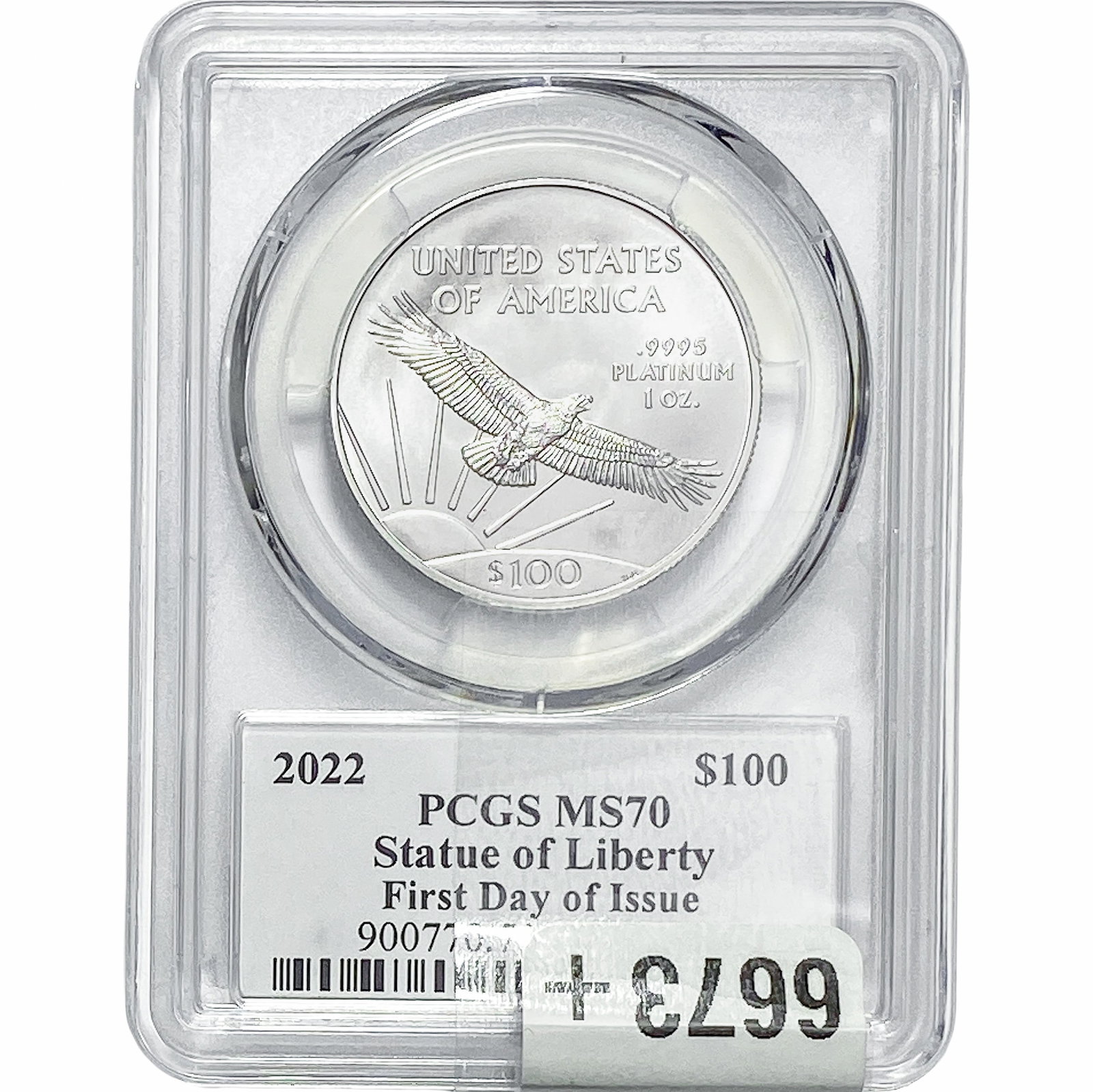 2022 1oz Platinum $100 Statue of Liberty PCGS MS70: 2022 1oz Platinum $100 Statue of Liberty PCGS MS70