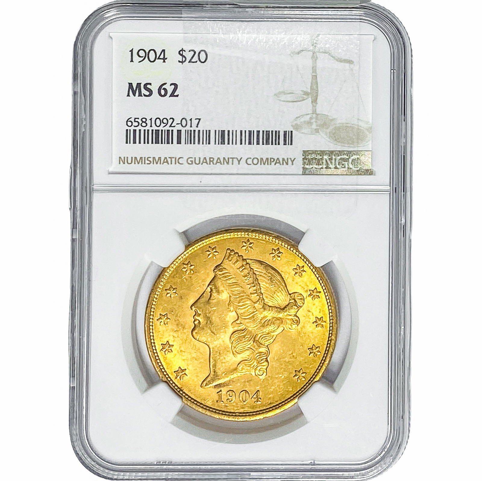 1904 $20 Gold Double Eagle NGC MS62 (1 of 2)