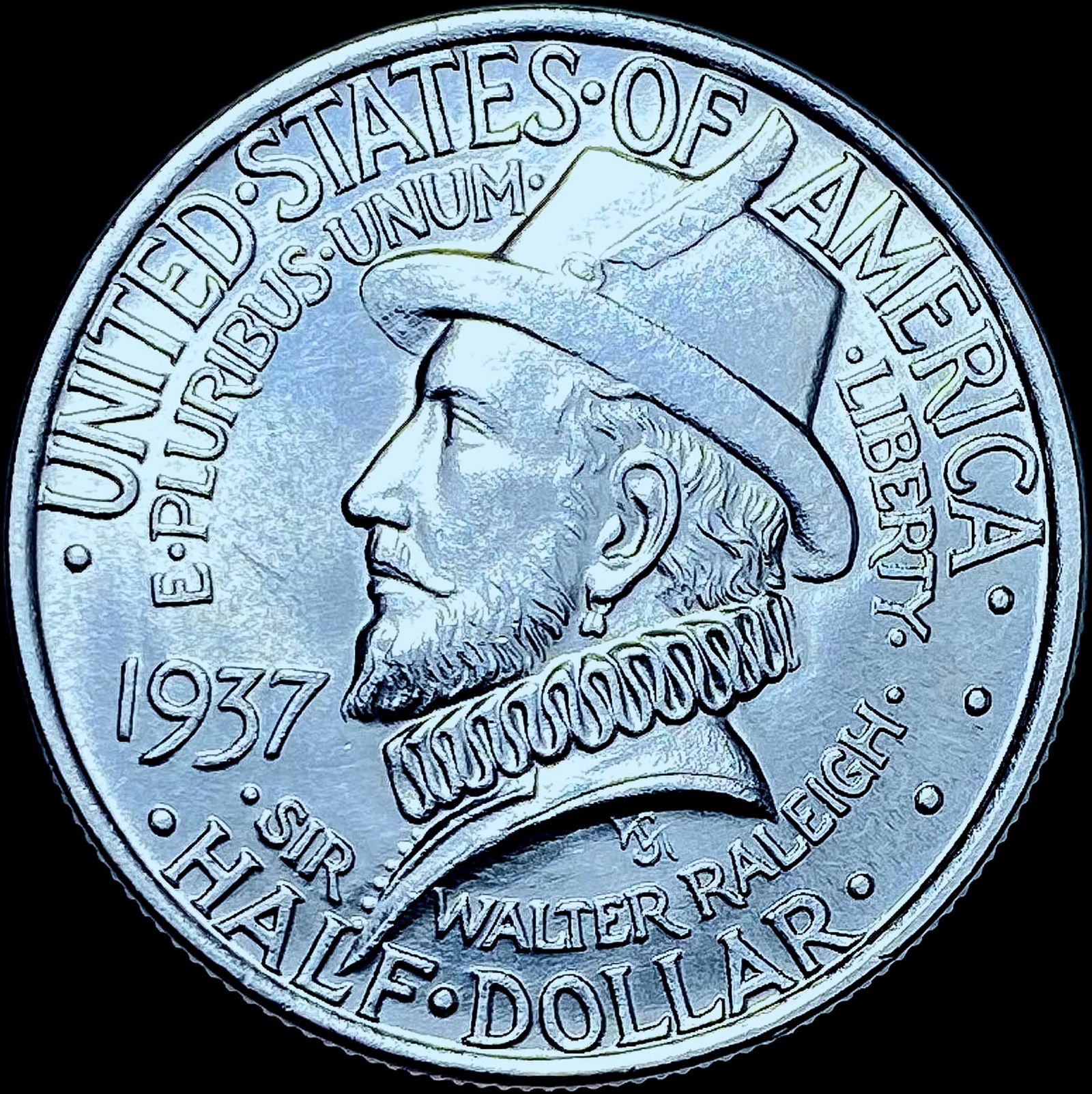 1937 Silver Roanoke Island Half Dollar GEM BU (1 of 2)