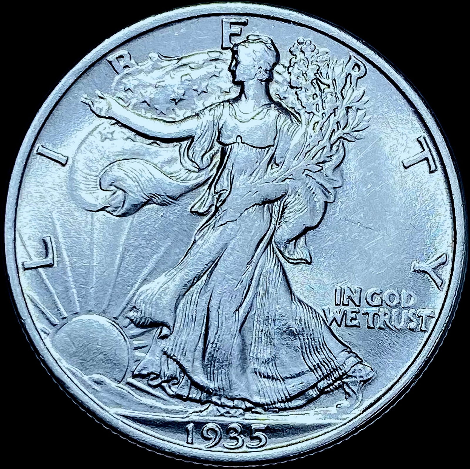 1935 Silver Half Dollar (Walking Liberty) CHOICE BU (1 of 2)