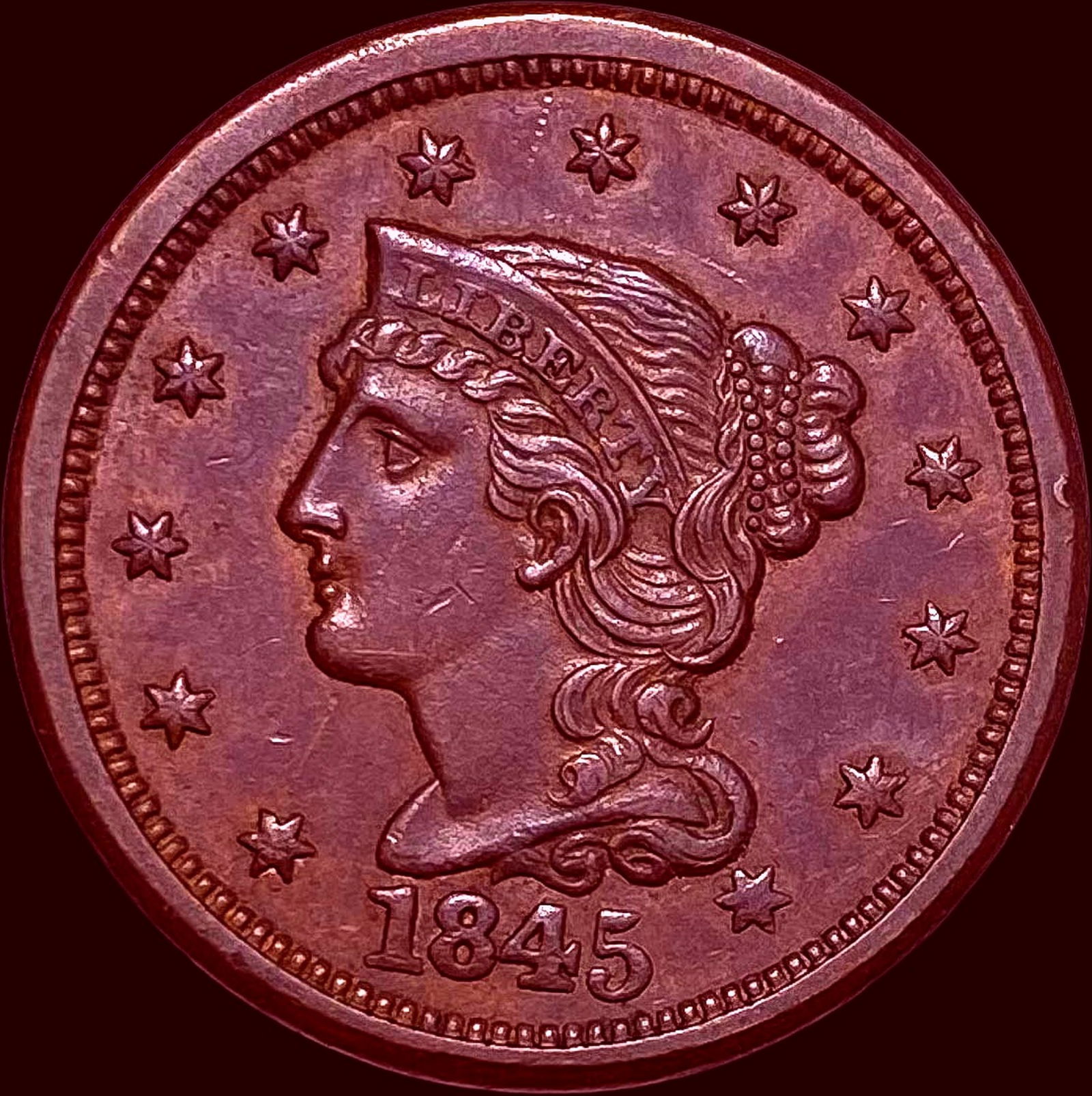 1845 Braided Hair Large Cent UNCIRCULATED (1 of 2)