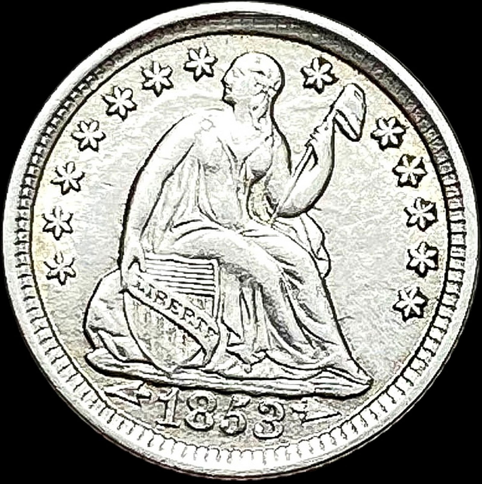 1853 Silver Half Dime (Arrows) UNCIRCULATED (1 of 2)