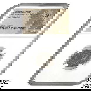 Roman Sev. Alexander, AD 222-235 Silver Denarius NGC AU: Roman Sev. Alexander, AD 222-235 Silver Denarius NGC AU