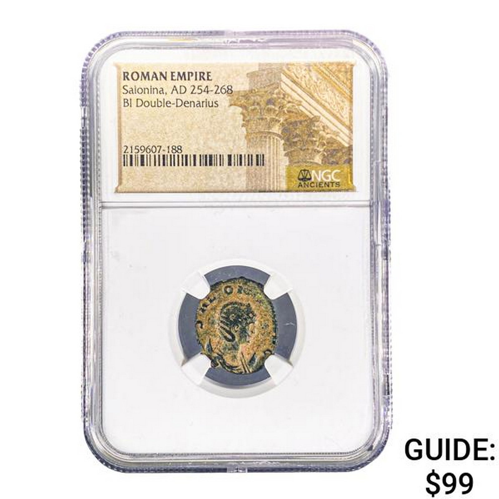 Roman Salonina, AD 254-268 BI DBL Denarius NGC: Roman Salonina, AD 254-268 BI DBL Denarius NGC