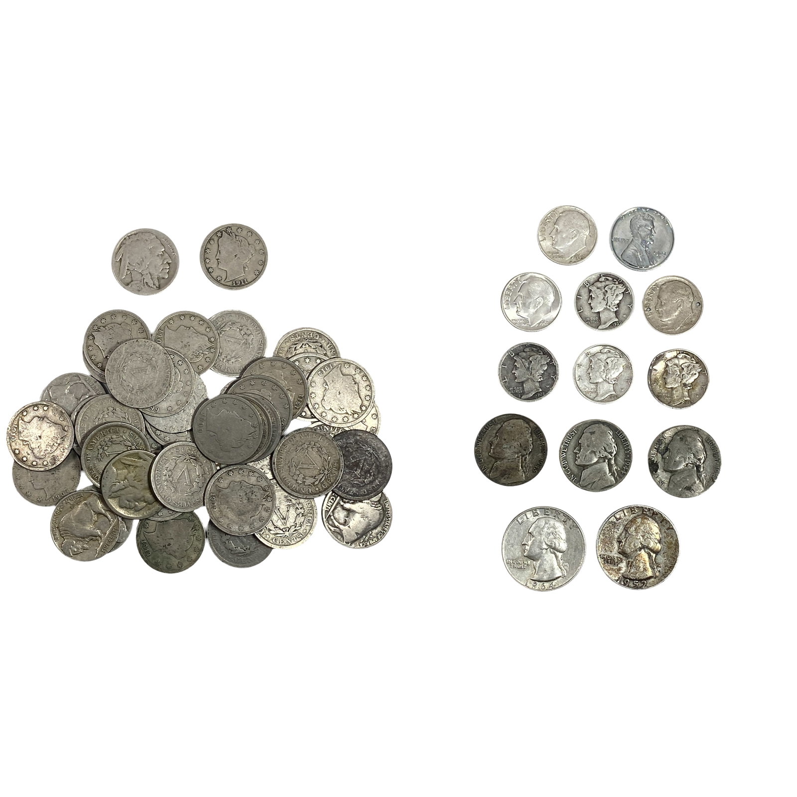 1883-1964 Varied Date US Type Coin Lot [55 Coins]: 1883-1964 Varied Date US Type Coin Lot [55 Coins]