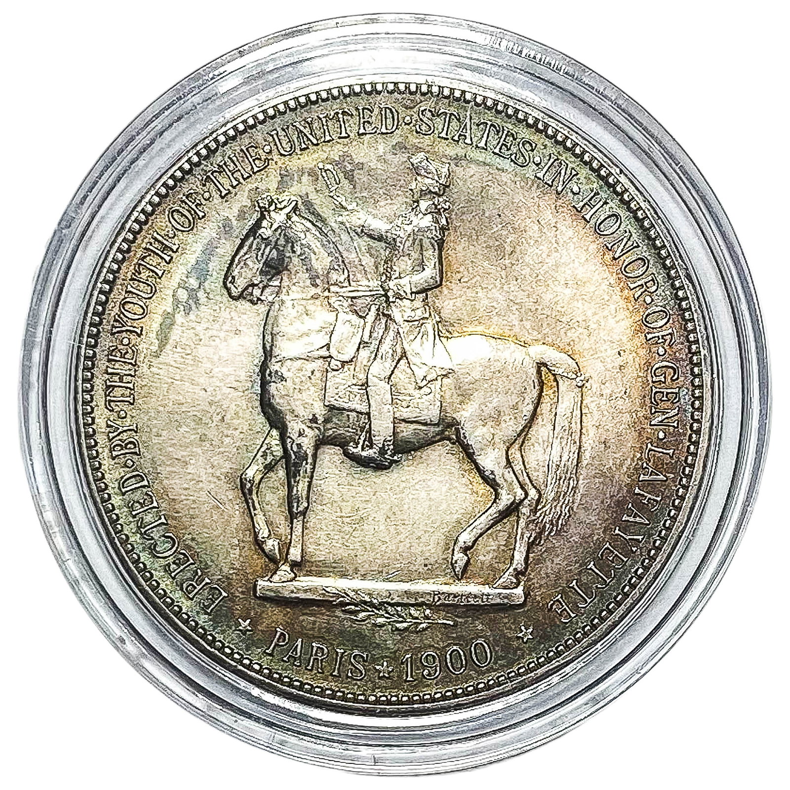 1900 Toned Lafayette Silver Dollar AU+: 1900 Toned Lafayette Silver Dollar AU+