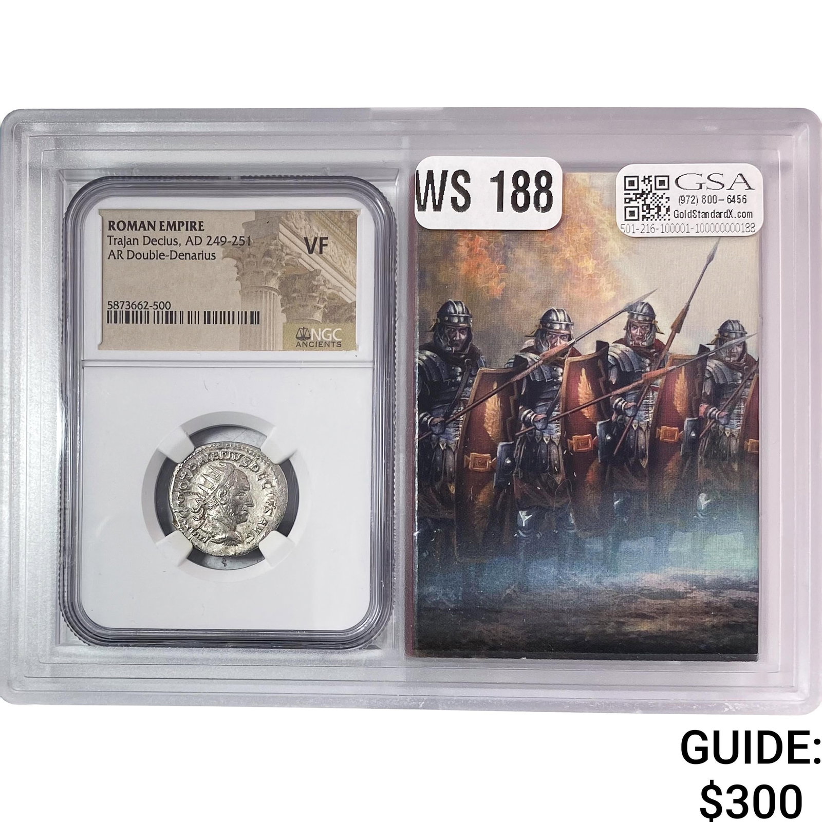 Roman Trajan Decius, AD 249-251 Silver DBL Denarius NGC VF: Roman Trajan Decius, AD 249-251 Silver DBL Denarius NGC VF