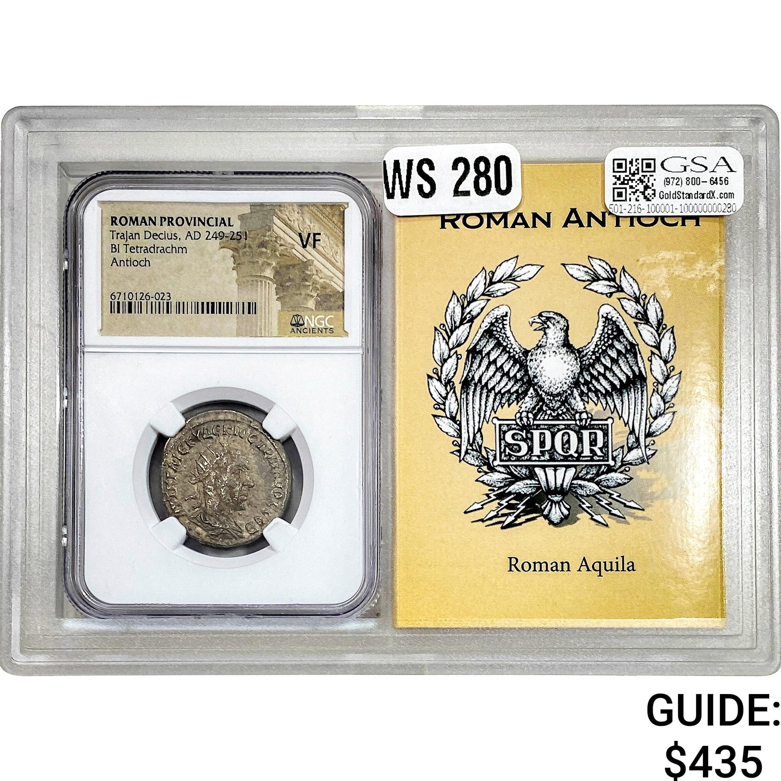 Roman Trajan Decius, AD 249-251 BI Tetradrachm NGC VF: Roman Trajan Decius, AD 249-251 BI Tetradrachm NGC VF