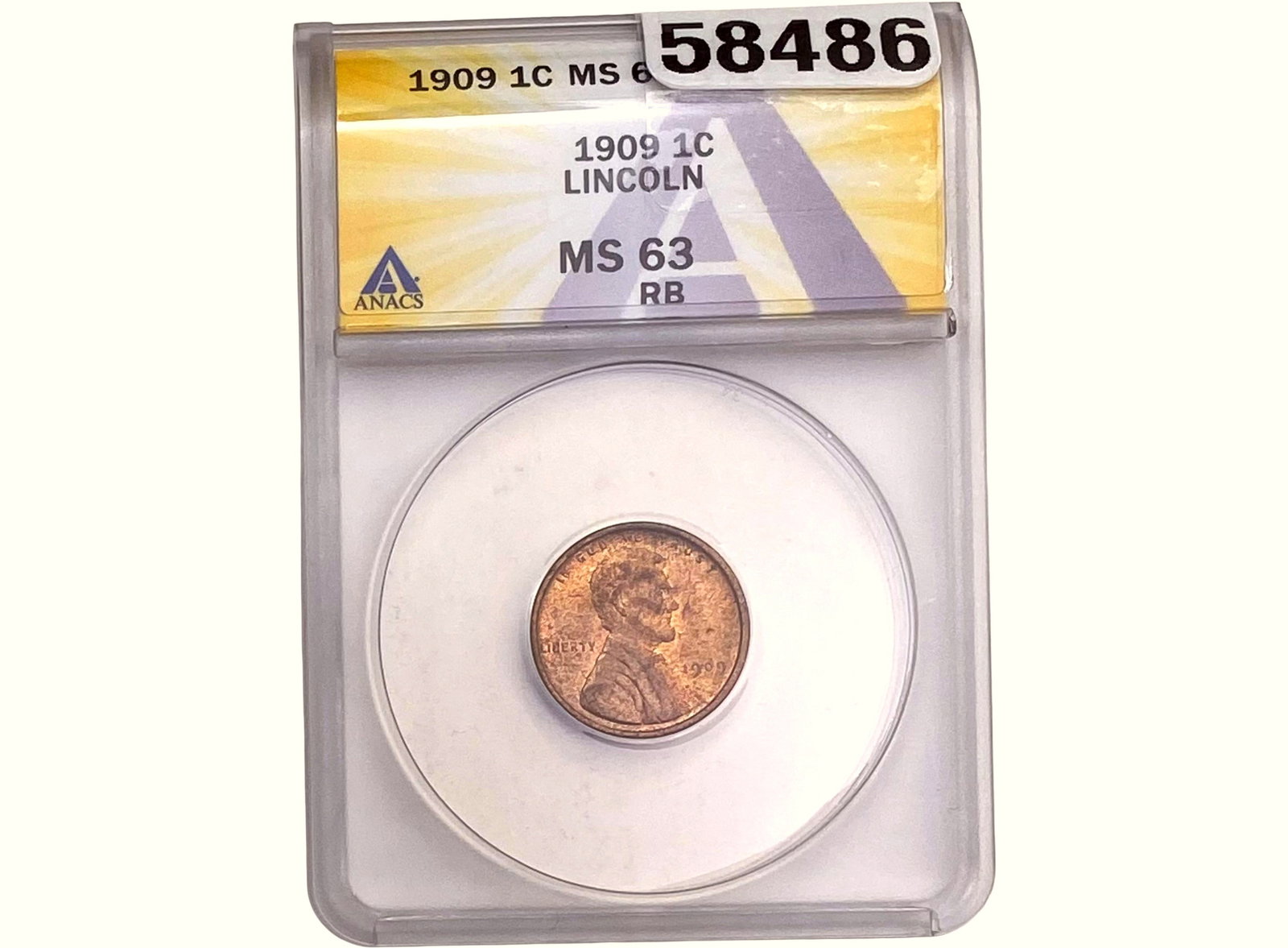 1909 Wheat Cent ANACS MS63: 1909 Wheat Cent ANACS MS63