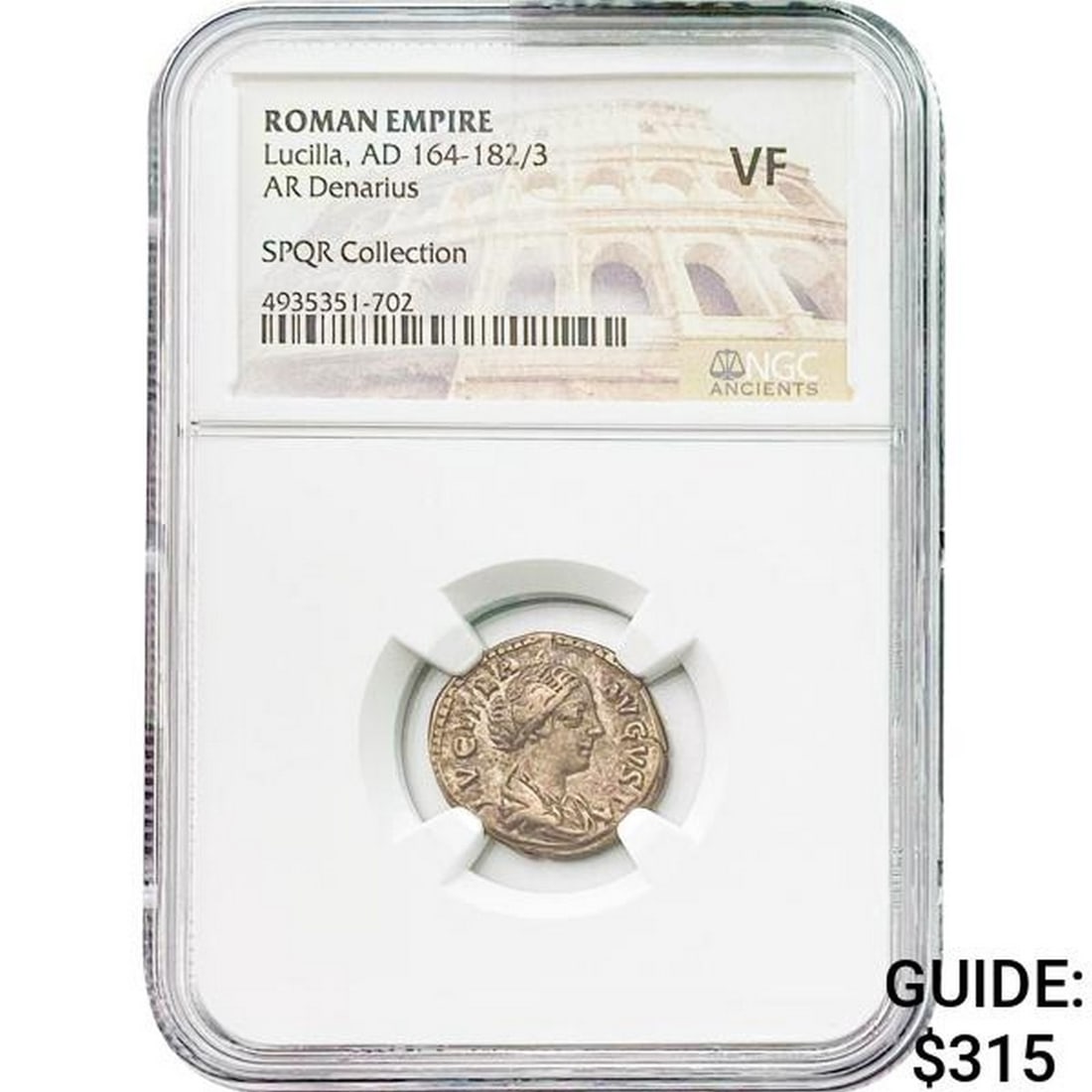 Roman Lucilla, AD 164-182/3 Silver Denarius NGC (1 of 2)