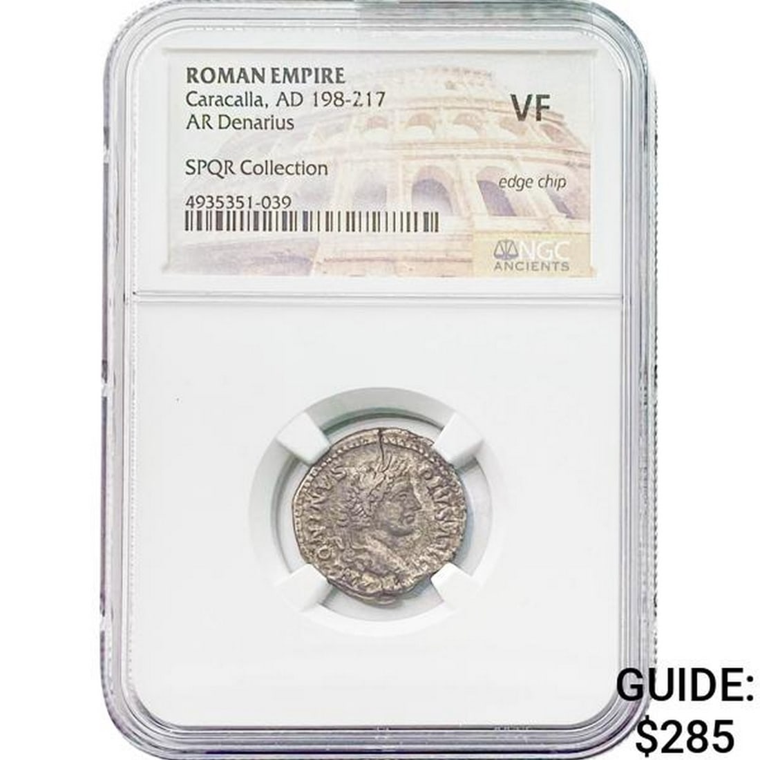 Roman Caracalla, AD 198-217 Silver Denarius NGC: Roman Caracalla, AD 198-217 Silver Denarius NGC