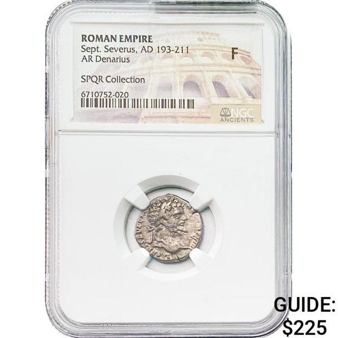 Roman Sept. Severus, AD 193-211 Silver Denarius NGC F: Roman Sept. Severus, AD 193-211 Silver Denarius NGC F