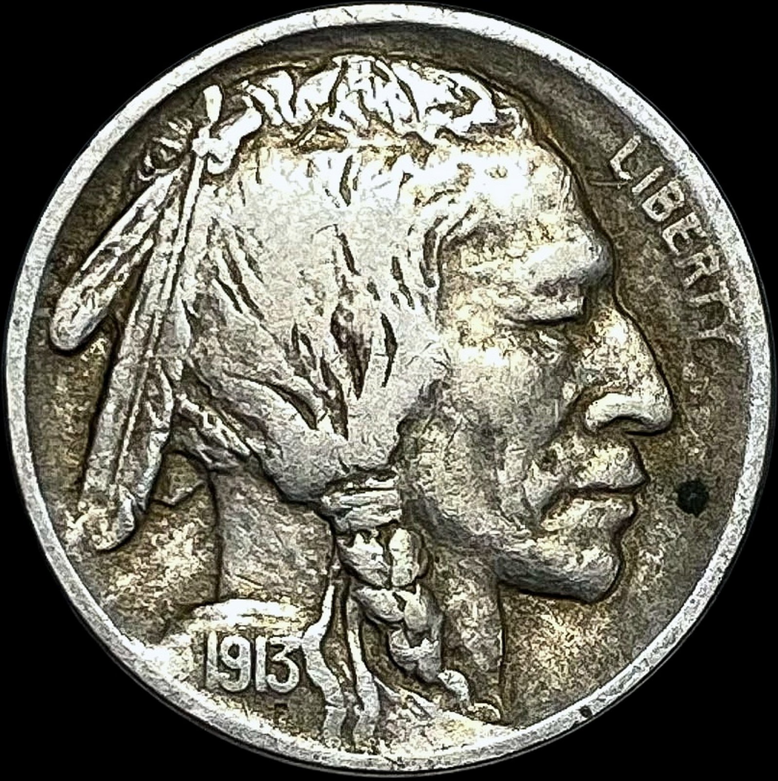 1913-S Buffalo Nickel Type 1 LIGHTLY CIRCULATED (1 of 2)