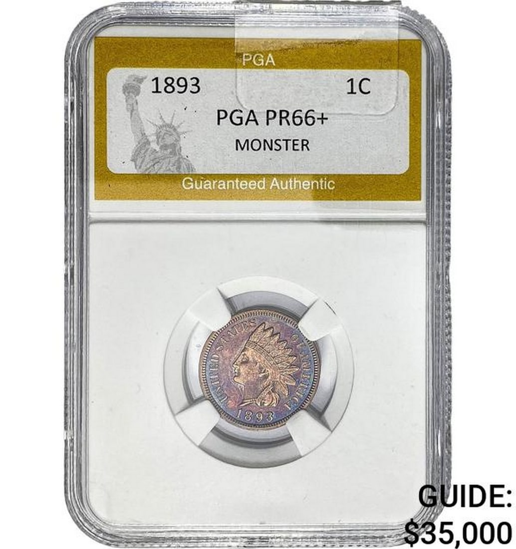 1893 Indian Head Cent PGA PR67+ MONSTER (1 of 2)